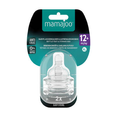 Mamajoo %0 BPA Silikon Biberon Emziği İkili XL No.4 Yoğun Akış