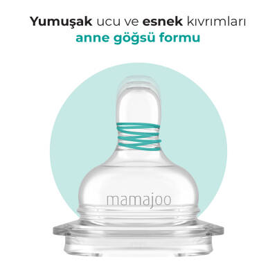 Mamajoo %0 BPA Silikon Biberon Emziği İkili XL No.4 Yoğun Akış