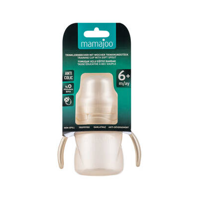 Mamajoo Auslaufsichere Trink-Lernbecher Pearl 160ml mit Griff & Anti-Kolik Weicher Schnabel