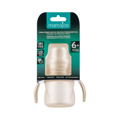 Mamajoo Auslaufsichere Trink-Lernbecher Pearl 160ml mit Griff & Anti-Kolik Weicher Schnabel