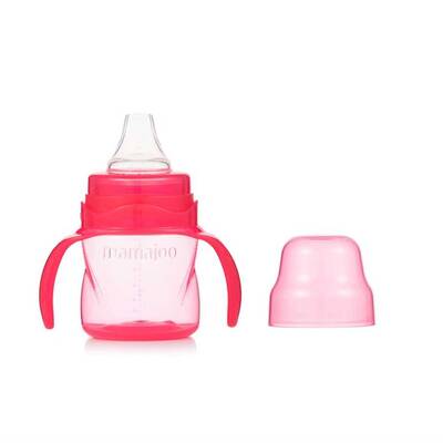 Mamajoo Auslaufsichere Trink-Lernbecher Rosa 160ml mit Griff & Anti-Kolik Weicher Schnabel