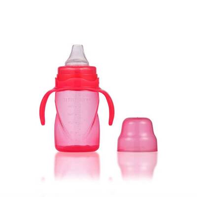 Mamajoo Auslaufsichere Trink-Lernbecher Rosa 270ml mit Griff & Anti-Kolik Weicher Schnabel