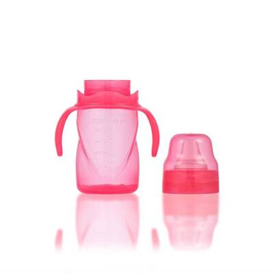 Mamajoo Auslaufsichere Trink-Lernbecher Rosa 270ml mit Griff & Anti-Kolik Weicher Schnabel