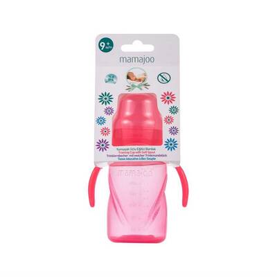 Mamajoo Auslaufsichere Trink-Lernbecher Rosa 270ml mit Griff & Anti-Kolik Weicher Schnabel