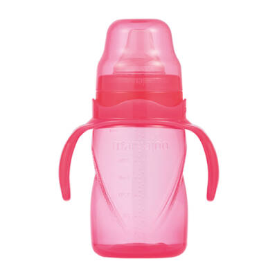 Mamajoo Auslaufsichere Trink-Lernbecher Rosa 270ml mit Griff & Anti-Kolik Weicher Schnabel