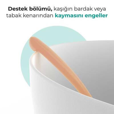 Mamajoo Beslenme Kaşığı, Powder Blush, İkili | Ergonomik Tasarım, Hijyenik Saklama Kutulu