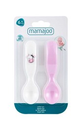 Mamajoo Design Baby Löffel Set Kuh & Rosa - Thumbnail