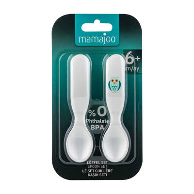 Mamajoo Design Spoons Set White & Owl