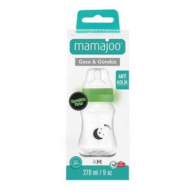 Mamajoo Gece & Gündüz Biberonu 270 ml & Anti-Kolik Biberon Emziği No:2 / M