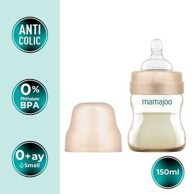 Mamajoo Gold Plus Biberon 150 ml & Anti-Kolik Silikon Biberon Emziği S