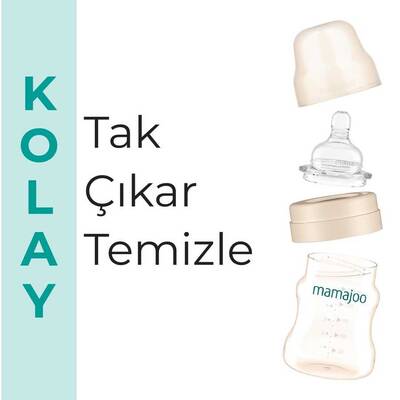 Mamajoo Gold Plus Biberon 150 ml & Anti-Kolik Silikon Biberon Emziği S