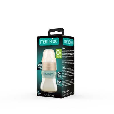 Mamajoo Gold Plus Biberon 150 ml & Anti-Kolik Silikon Biberon Emziği S