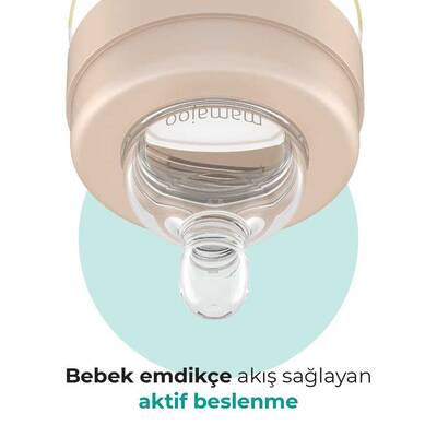 Mamajoo Gold Plus Biberon 250 ml & Anti-Kolik Silikon Biberon Emziği M