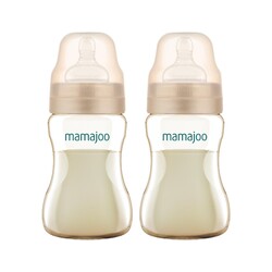 Mamajoo - Mamajoo Gold Plus İkili Biberon 250 ml & Anti-Kolik Silikon Biberon Emziği M