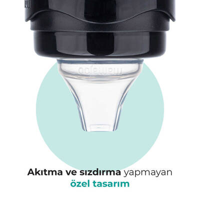 Mamajoo Kulplu Akıtmaz Eğitici Bardak Black 160 ml & Anti-Kolik Bardak Ucu