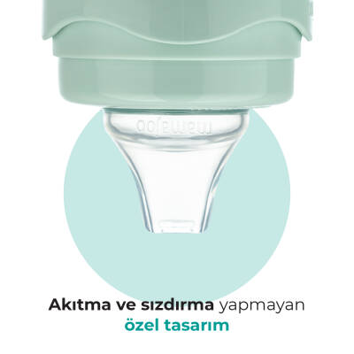 Mamajoo Kulplu Akıtmaz Eğitici Bardak Powder Green 160 ml & Anti-Kolik Bardak Ucu