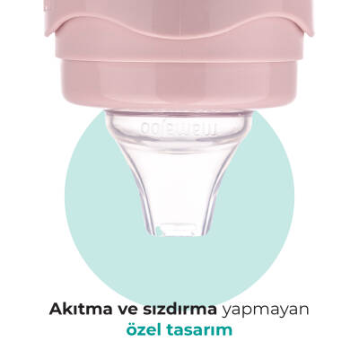 Mamajoo Kulplu Akıtmaz Eğitici Bardak Powder Pink 160 ml & Anti-Kolik Bardak Ucu