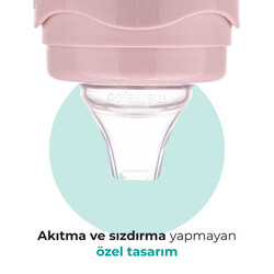 Mamajoo Kulplu Akıtmaz Eğitici Bardak Powder Pink 270 ml & Anti-Kolik Bardak Ucu - Thumbnail