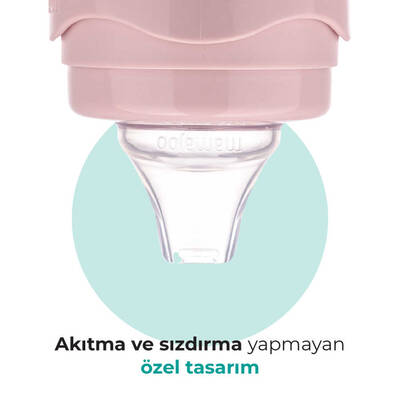 Mamajoo Kulplu Akıtmaz Eğitici Bardak Powder Pink 270 ml & Anti-Kolik Bardak Ucu