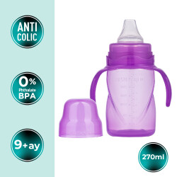 Mamajoo Non Spill Training Cup Purple 270ml with Handle - Thumbnail