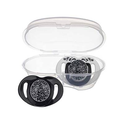 Mamajoo Orthodontic Design Soother Anthracite Leopard with Sterilization & Storage Box 0+ months