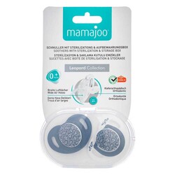 Mamajoo Orthodontic Design Soother Anthracite Leopard with Sterilization & Storage Box 0+ months - Thumbnail