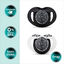 Mamajoo Orthodontic Design Soother Anthracite Leopard with Sterilization & Storage Box 0+ months - Thumbnail