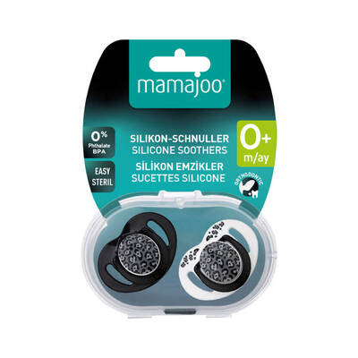 Mamajoo Orthodontic Design Soother Anthracite Leopard with Sterilization & Storage Box 0+ months