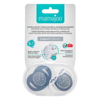 Mamajoo Orthodontic Design Soother Anthracite Leopard with Sterilization & Storage Box 6+ months