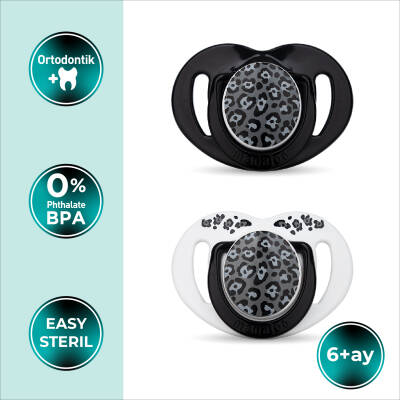 Mamajoo Orthodontic Design Soother Anthracite Leopard with Sterilization & Storage Box 6+ months