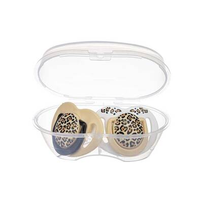 Mamajoo Orthodontic Design Soother Beige Leopard with Sterilization & Storage Box 0+ months