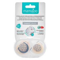 Mamajoo Orthodontic Design Soother Beige Leopard with Sterilization & Storage Box 0+ months - Thumbnail