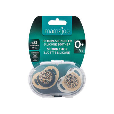 Mamajoo Orthodontic Design Soother Beige Leopard with Sterilization & Storage Box 0+ months