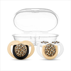 Mamajoo Orthodontic Design Soother Beige Leopard with Sterilization & Storage Box 0+ months - Thumbnail