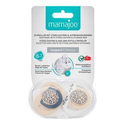 Mamajoo Orthodontic Design Soother Beige Leopard with Sterilization & Storage Box 6+ months - Thumbnail