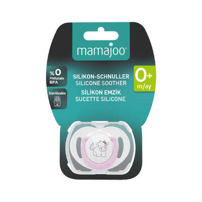 Mamajoo Orthodontic Design Soother Cow & Pink with Storage Box / 0+ Months