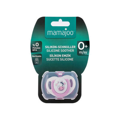 Mamajoo Orthodontic Design Soother Cow & Pink with Storage Box / 0+ Months