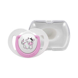 Mamajoo Orthodontic Design Soother Cow & Pink with Storage Box / 0+ Months - Thumbnail