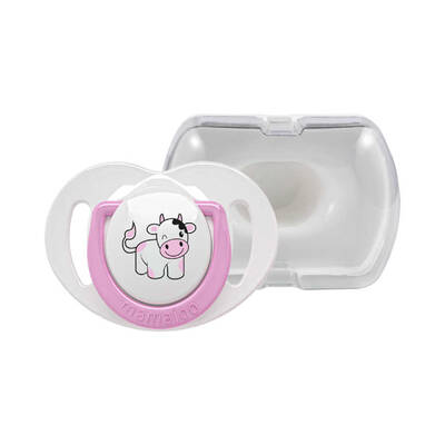 Mamajoo Orthodontic Design Soother Cow & Pink with Storage Box / 0+ Months