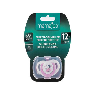 Mamajoo Orthodontic Design Soother Cow & Pink with Storage Box / 12+ Months