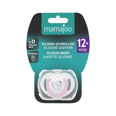 Mamajoo Orthodontic Design Soother Cow & Pink with Storage Box / 12+ Months