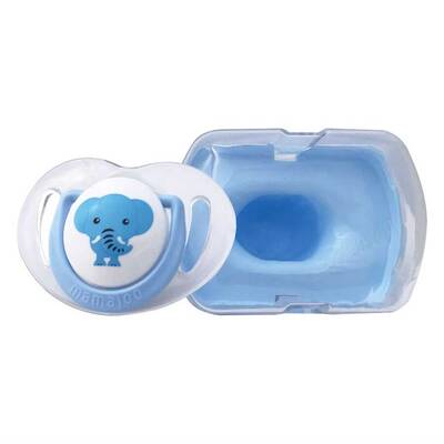 Mamajoo Orthodontic Design Soother Elephant & Blue with Storage Box / 0+ Months