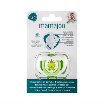 Mamajoo Orthodontic Design Soother Frog Prince & Green with Storage Box / 12+ Months