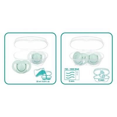 Mamajoo Orthodontic Design Soother Powder Green with Sterilization&Storage Box 0+ months