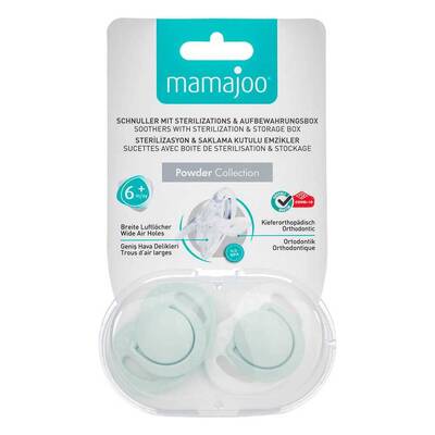 Mamajoo Orthodontic Design Soother Powder Green with Sterilization&Storage Box 6+ months