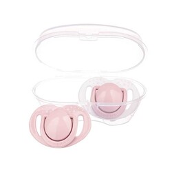 Mamajoo Orthodontic Design Soother Powder Pink with Sterilization&Storage Box 0+ months - Thumbnail