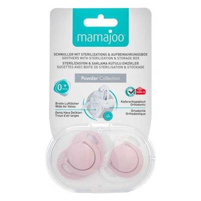 Mamajoo Orthodontic Design Soother Powder Pink with Sterilization&Storage Box 0+ months