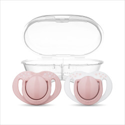  - Mamajoo Orthodontic Design Soother Powder Pink with Sterilization&Storage Box 0+ months