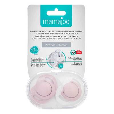 Mamajoo Orthodontic Design Soother Powder Pink with Sterilization&Storage Box 12+ months