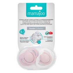 Mamajoo Orthodontic Design Soother Powder Pink with Sterilization&Storage Box 6+ months - Thumbnail